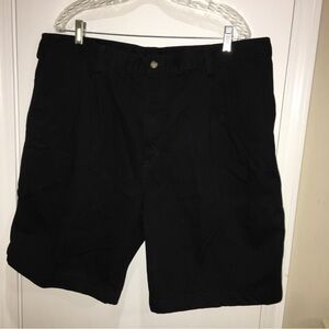 Carhartt Black Cotton Shorts 41 x 8 Double Pleated Front Cotton Twill B133